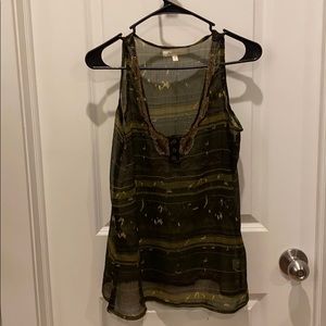 Green Sheer Design Blouse